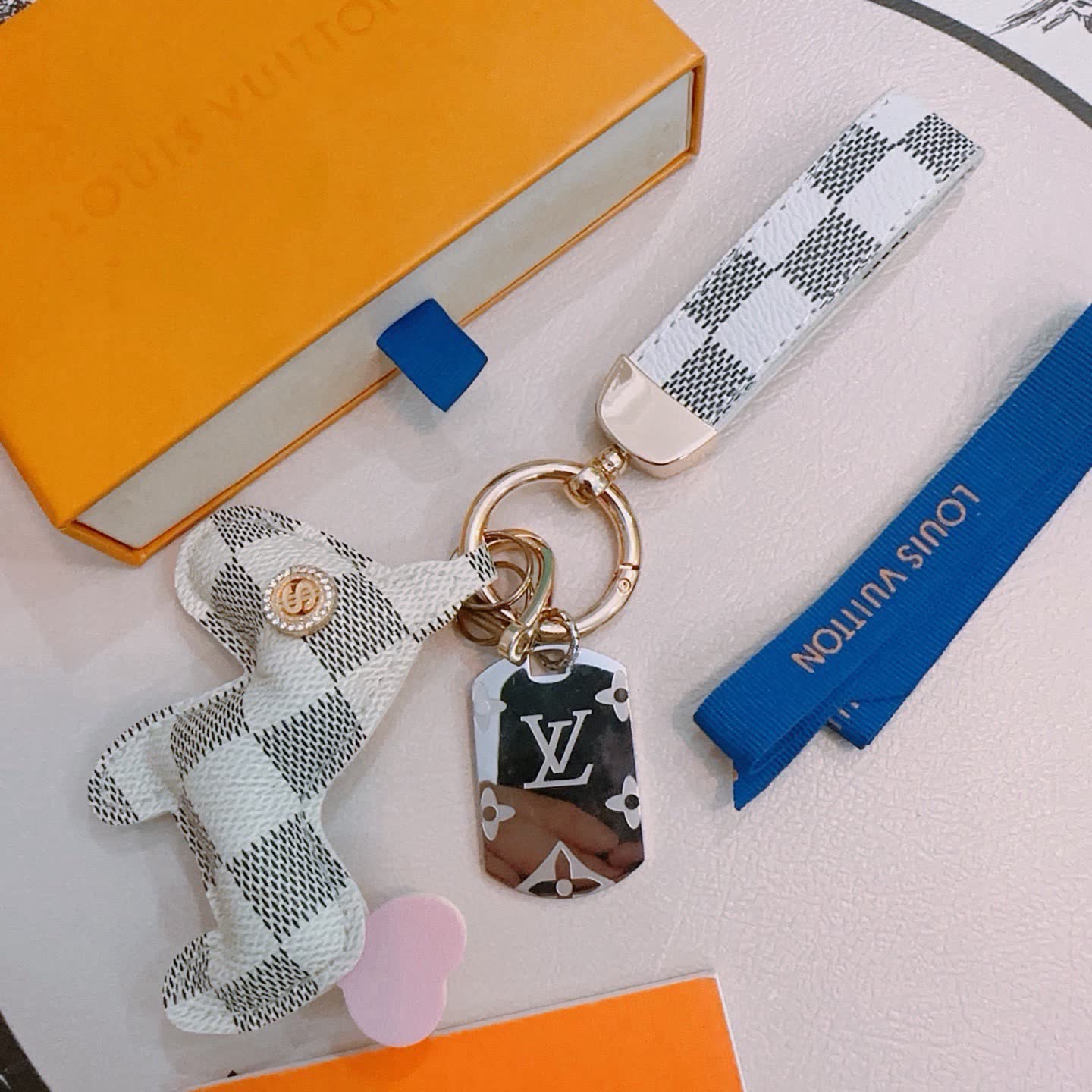 Louis Vuitton Keychain with Monogram Pattern
